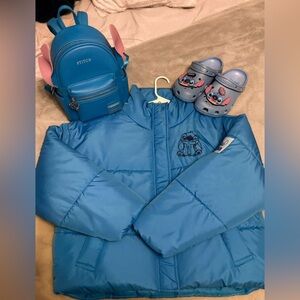 Stitch Themed cropped Jacket/Stitch Backpack/Stitch Crocs Bundle! 🌺